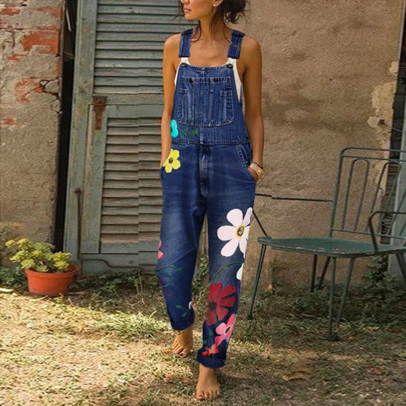 Tuinbroek jumpsuit met bloemenprint voor dames