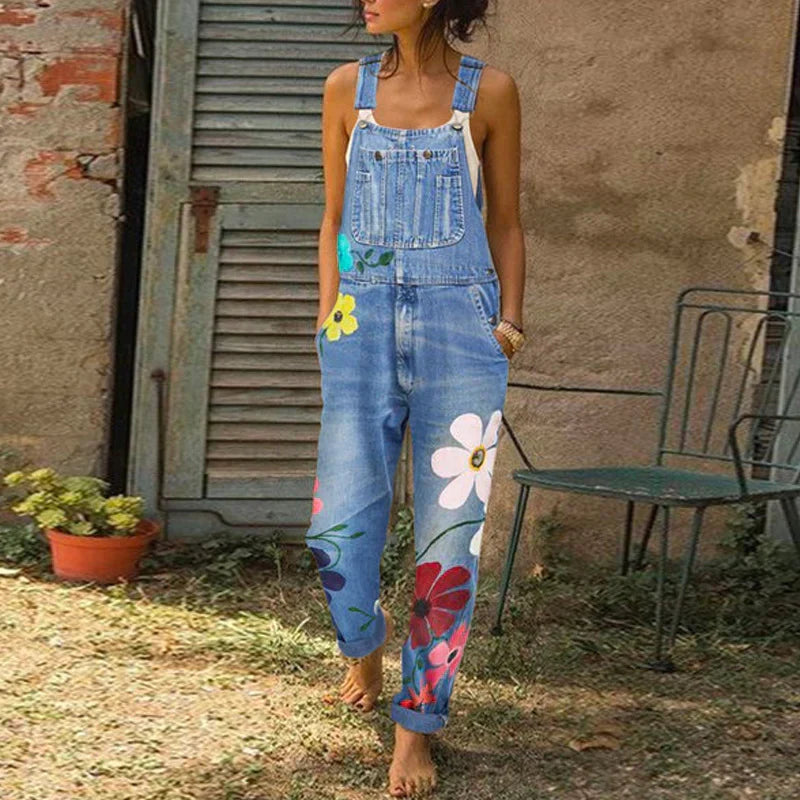 Tuinbroek jumpsuit met bloemenprint voor dames