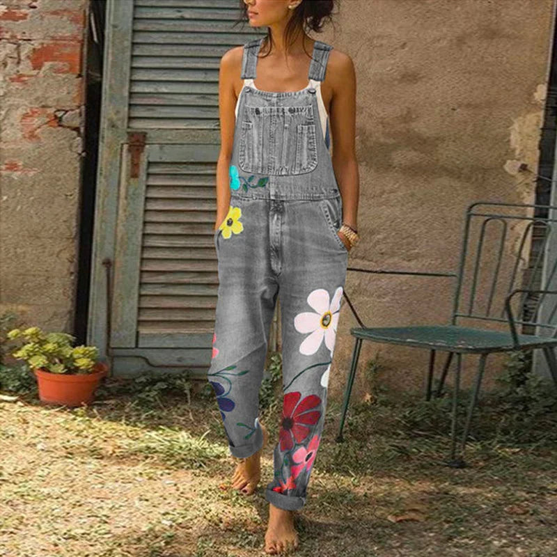 Tuinbroek jumpsuit met bloemenprint voor dames