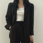Tweedelige blazerset met wijde pantalon voor dames