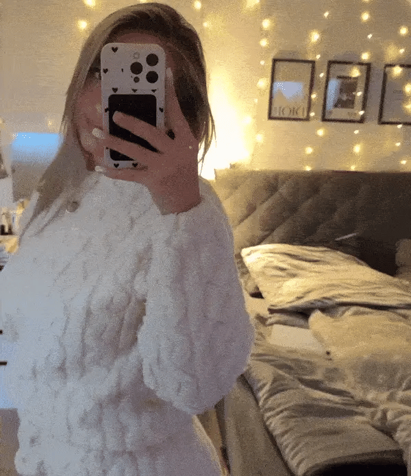 Tweedelige pyjamaset van coral fleece met relaxte pasvorm voor dames