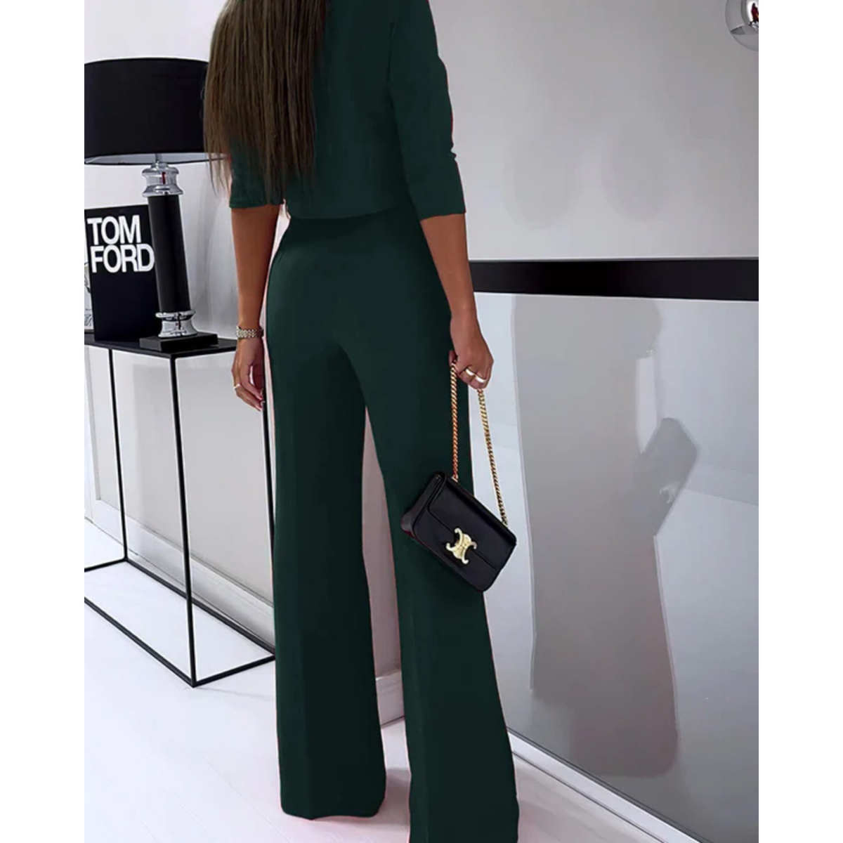 Tweedelige set met cropped top en high-waist broek voor dames