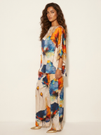 Tweedelige set met artistieke bloemenprint voor dames