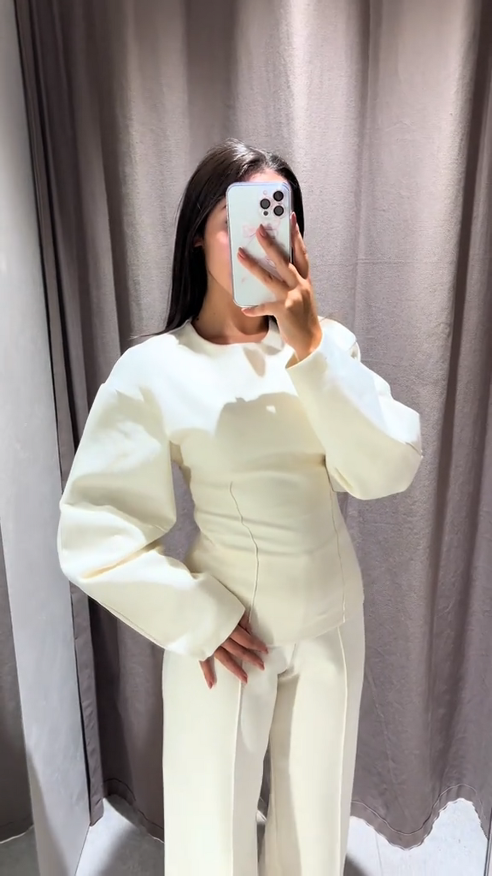 Tweedelige set met oversized top en wijde broek voor dames