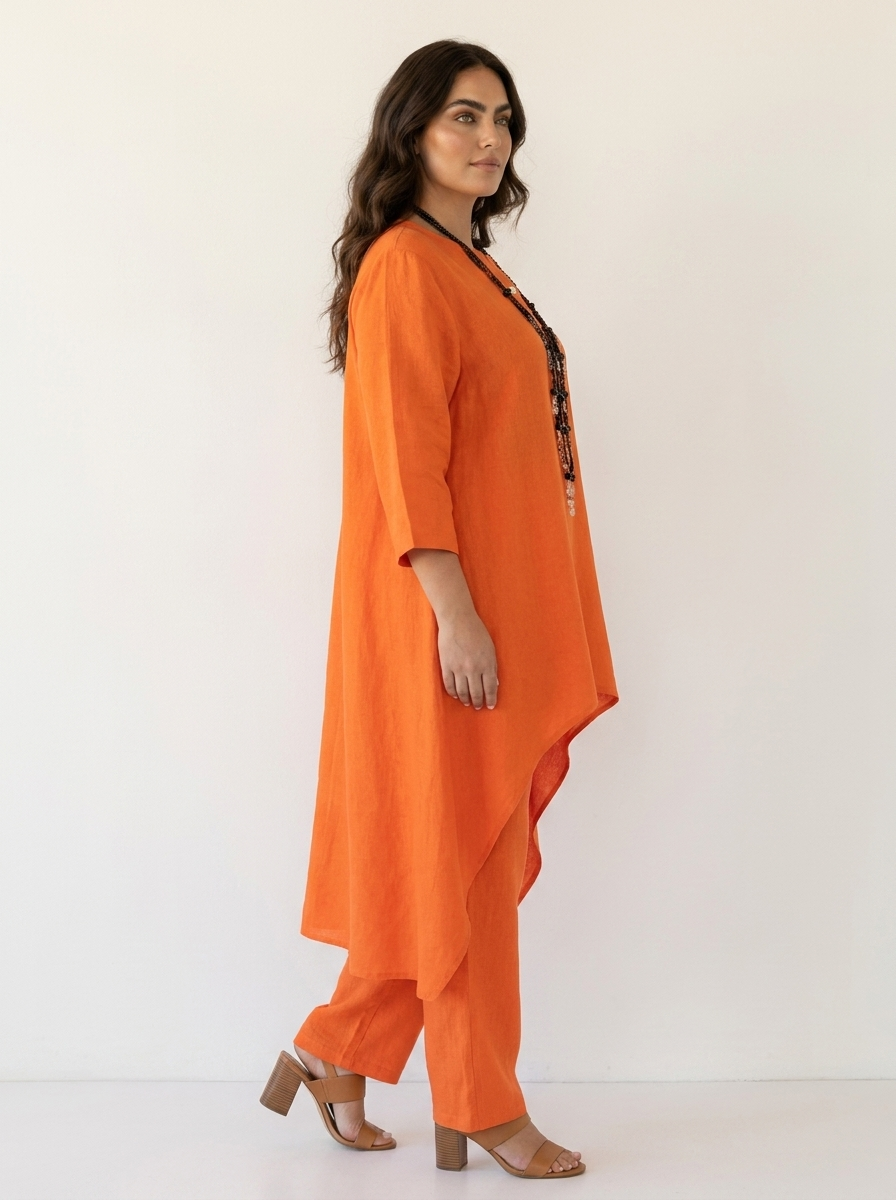 Tweedelige set met tuniek en losse broek voor dames