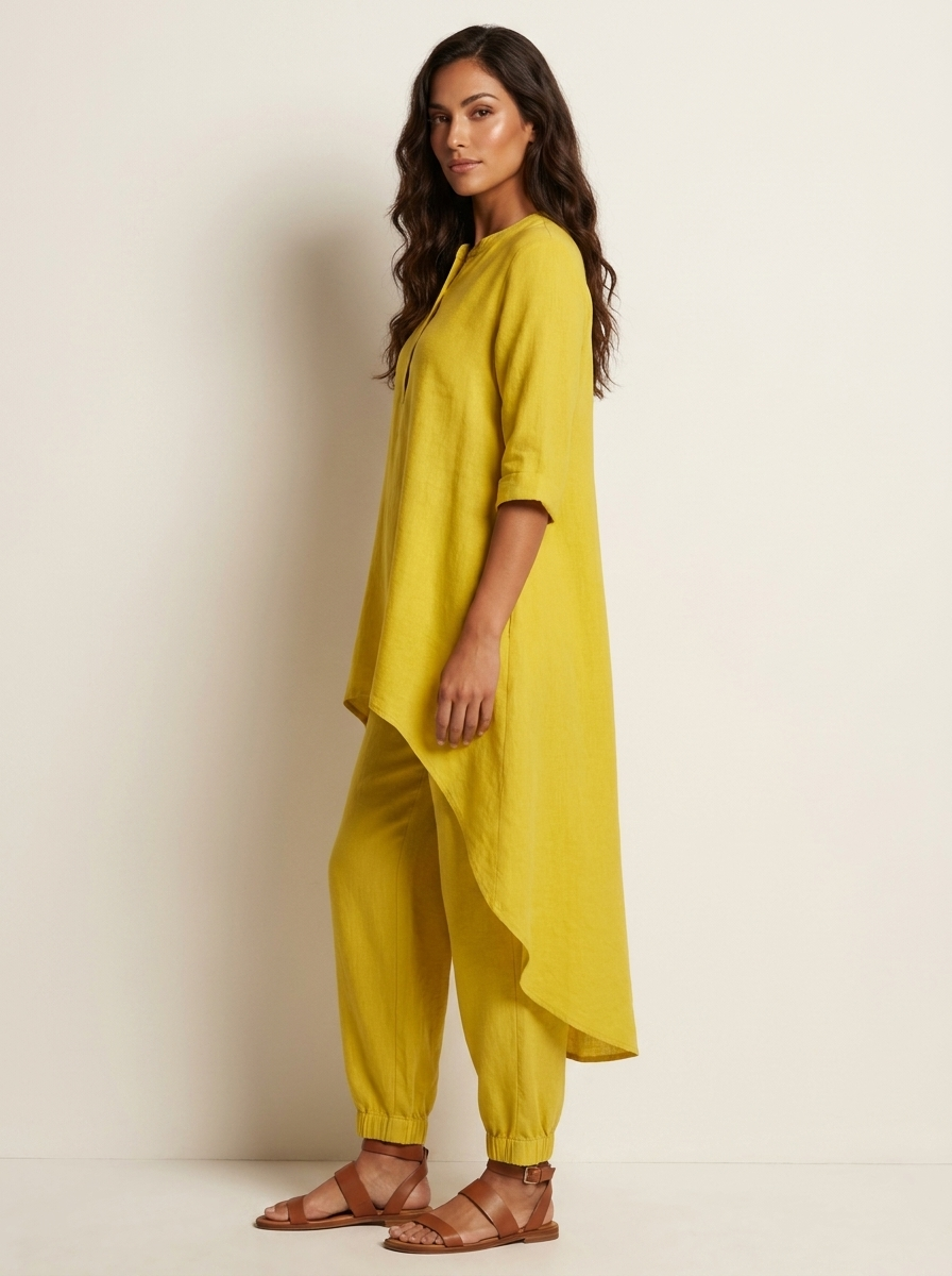 Tweedelige set met tuniek en losse broek voor dames