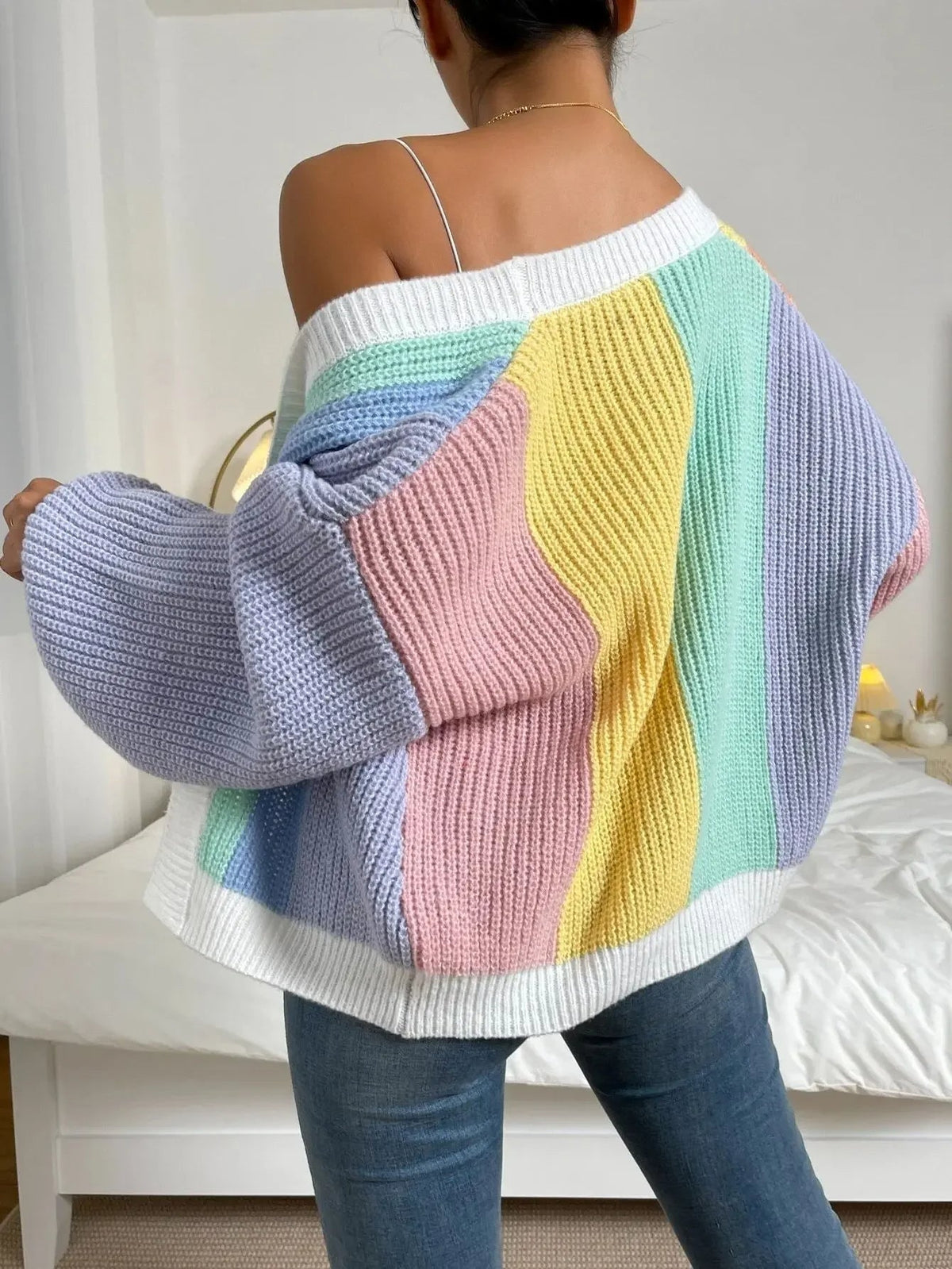 Vest met colourblock design en open voorzijde voor dames