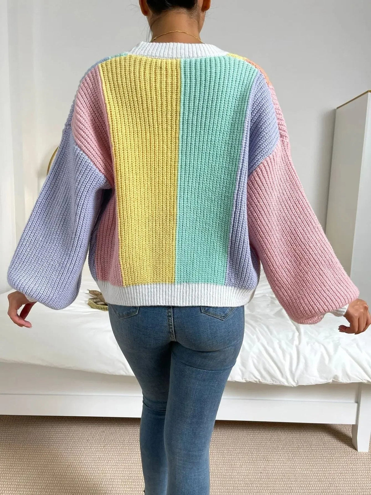 Vest met colourblock design en open voorzijde voor dames