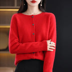 Vest met fijne knoopsluiting en tijdloze snit voor dames in rood