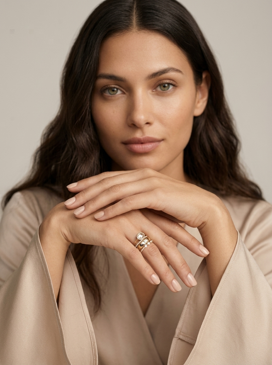 Vintage ringenset met goudkleurige afwerking