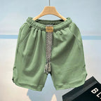 Waffle knit short met elastische tailleband voor dames