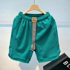Waffle knit short met elastische tailleband voor dames
