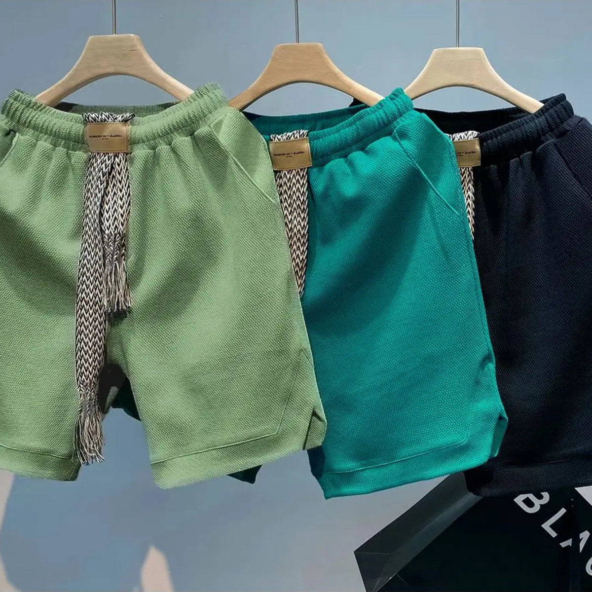 Waffle knit short met elastische tailleband voor dames