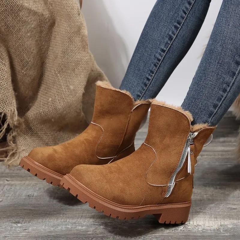 Warme winterlaarzen met comfortabele pasvorm voor dames in bruin