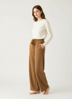 Wide-leg broek met elastische tailleband voor dames