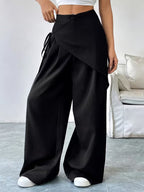 Wide-leg broek met wrap-detail en hoge taille voor dames
