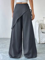 Wide-leg broek met wrap-detail en hoge taille voor dames