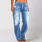 Wide-leg jeans met relaxed fit voor dames in blauw