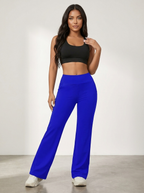 Yoga broek met hoge taille en wide leg pijpen voor dames in blauw