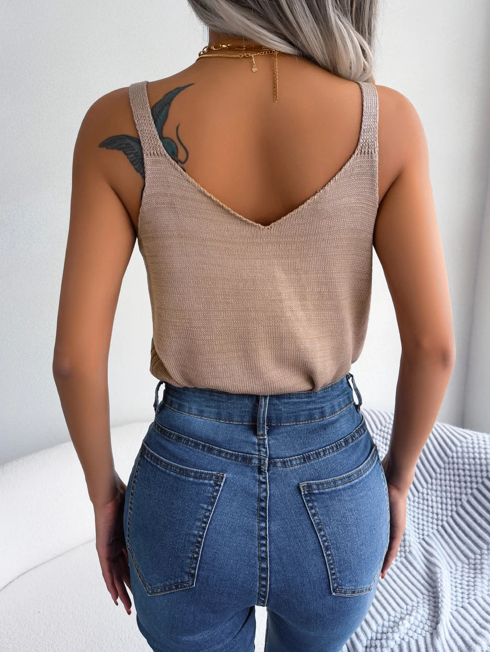Zomertop met open knit en schouderbanden voor dames